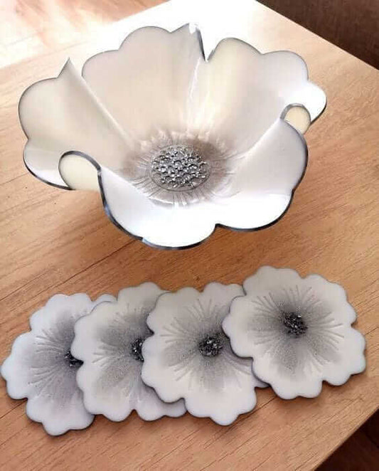 Resin Bowl with tea coaster set | The Resinence | Meltstone