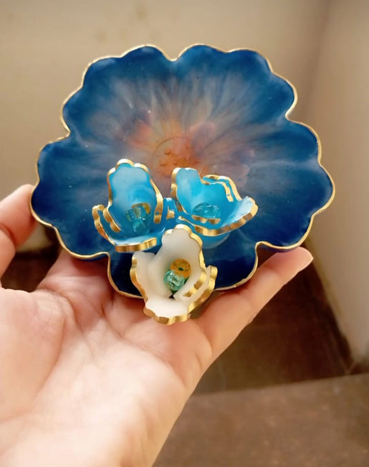 Tea Coasters | Resin Bloom Coaster | Stylish Sip Protector | Luxe Table Guard - Resin Art