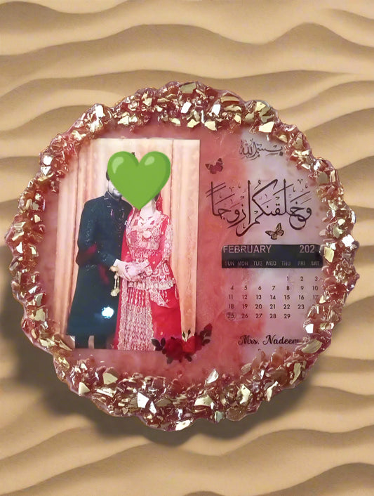 Personalized Resin Photo Plaque | Golden Memories Plaque | Sacred Memory Plaque - Resin Art