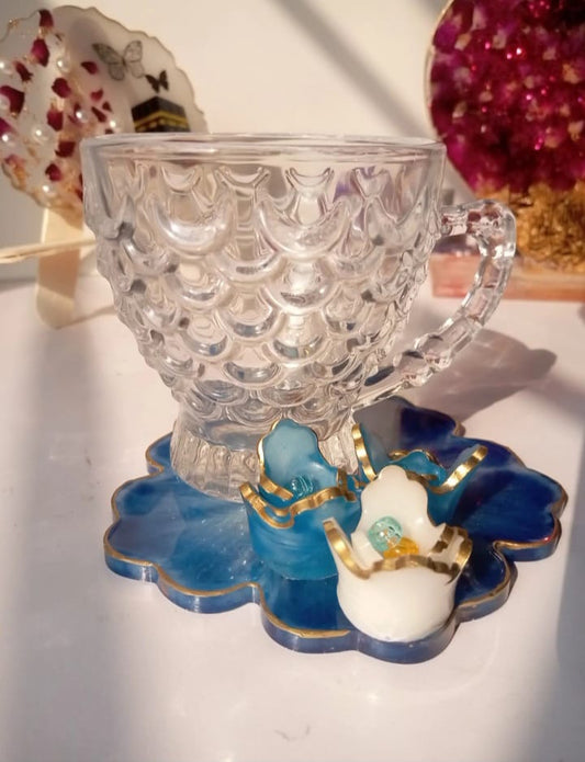 Tea Coasters | Resin Bloom Coaster | Stylish Sip Protector | Luxe Table Guard - Resin Art